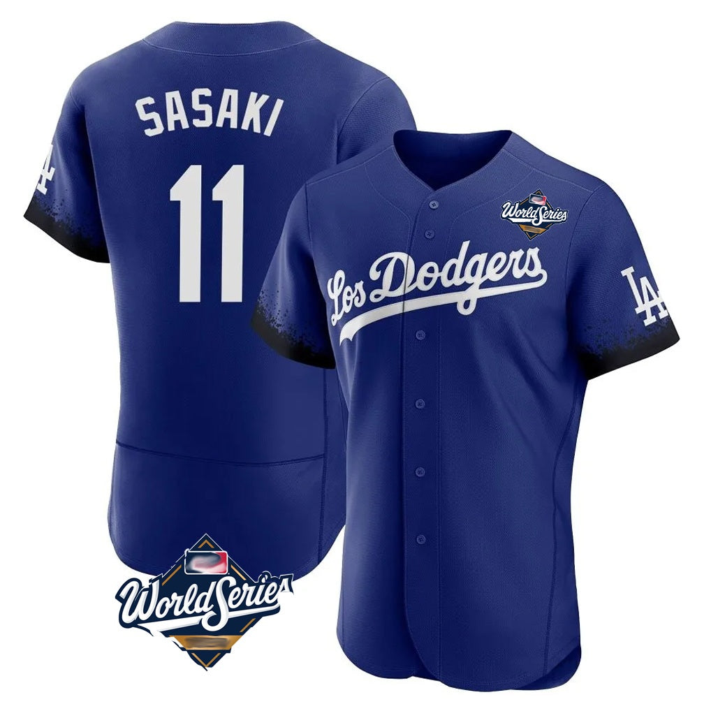 Los Angeles Dodgers #11 Roki Sasaki Player Royal HOLBERT World Series City Connect Elite Home Stitched Jerseys