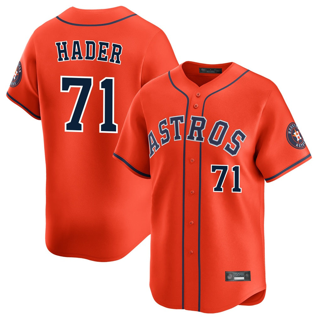 Houston Astros #71 Josh Hader Player Orange HOLBERT Home Limited Stitched Jerseys