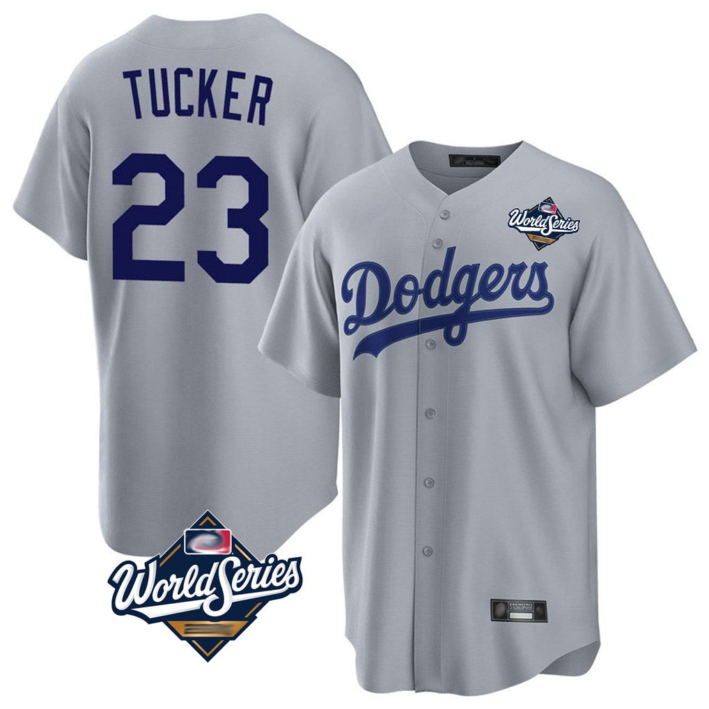 Los Angeles Dodgers #23 Kyle Tucker Player Gray HOLBERT World Series Game Stitched Jerseys