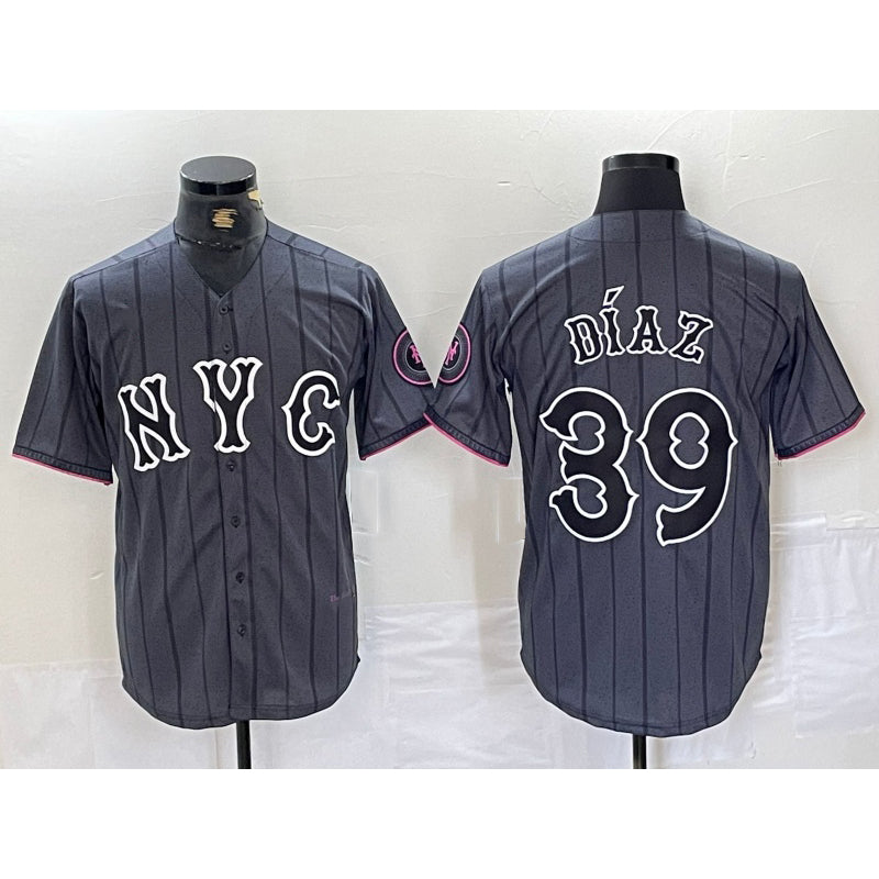 New York Mets #39 Edwin Diaz Gray HOLBERT 2024 City Connect Cool Base Jersey 2