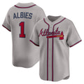 Atlanta Braves #1 Ozzie Albies Gray HOLBERT Road Limited Player Jersey