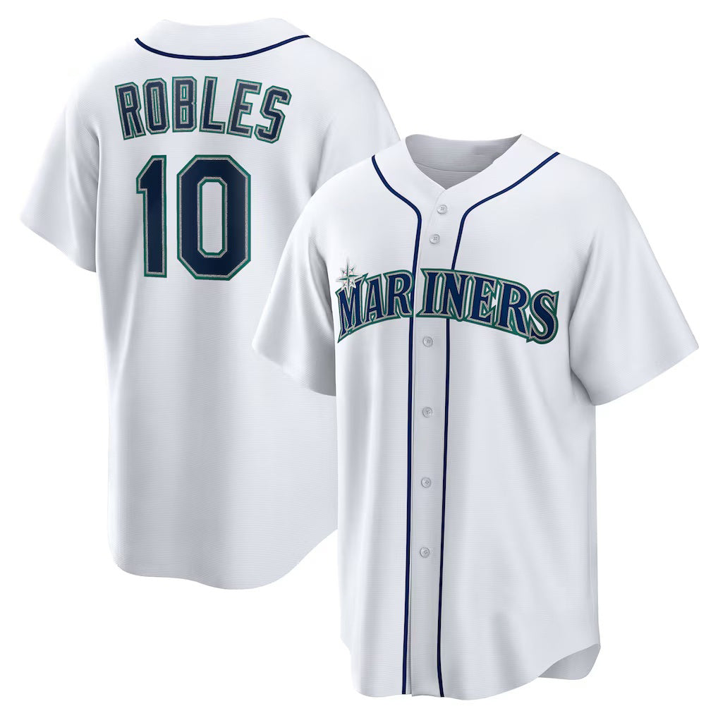 Seattle Mariners #10 Victor Robles White HOLBERT Home Replica Jersey