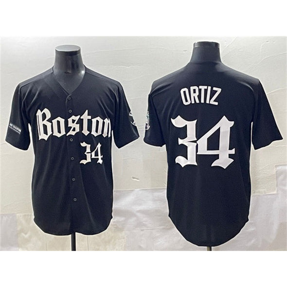 Boston Red Sox #34 David Ortiz Black HOLBERT Gothic Vapor Limited Stitched Jersey