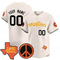 Custom Houston Astros  Love Street & Peace Sign Patch Vapor Premier Limited Jersey V2 ¨C Cream HOLBERT