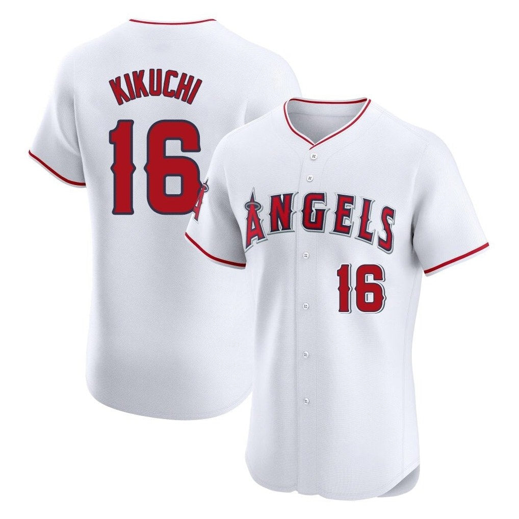 Los Angeles Angels #16 Yusei Kikuchi Player White HOLBERT Limited Elite Stitched Home Jerseys