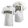 Custom Arizona Diamondbacks White HOLBERT Stitched Flex Base Golden Edition Jersey