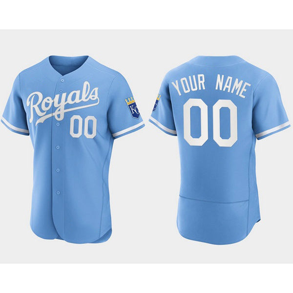 Custom Kansas City Royals HOLBERT ACTIVE PLAYER Blue Flex Base Stitched Jersey