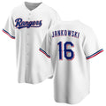 Texas Rangers #16 Travis Jankowski White HOLBERT Cool Base Stitched Jersey