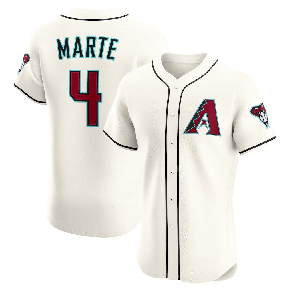 Arizona Diamondbacks #4 Ketel Marte Cream HOLBERT Home Elite Jersey