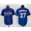 Toronto Blue Jays #27 Vladimir Guerrero Jr Blue HOLBERT Cool Base Stitched Jersey 2
