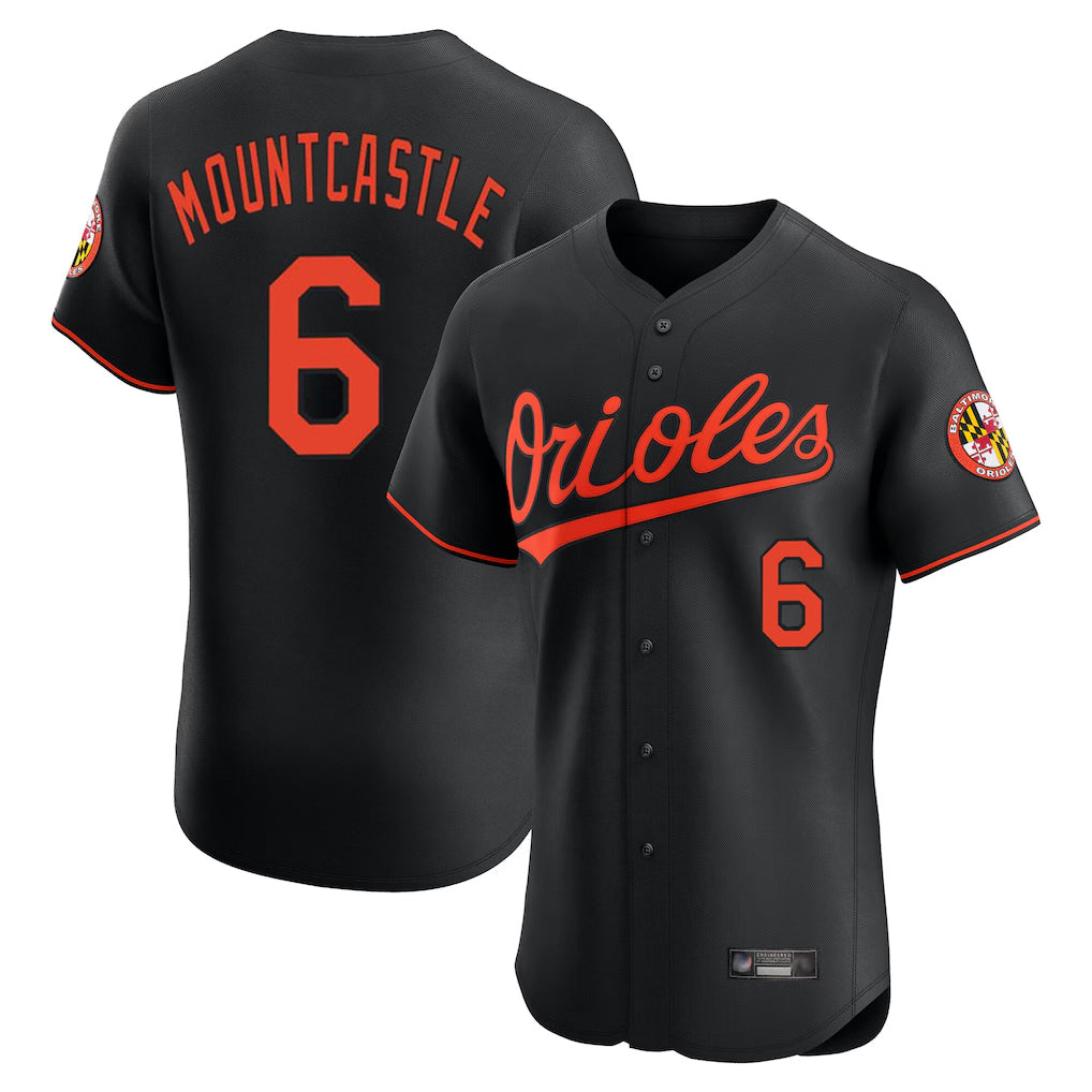 Baltimore Orioles #6 Ryan Mountcastle Player Black HOLBERT Limited Elite Home Game Stitched Jerseys