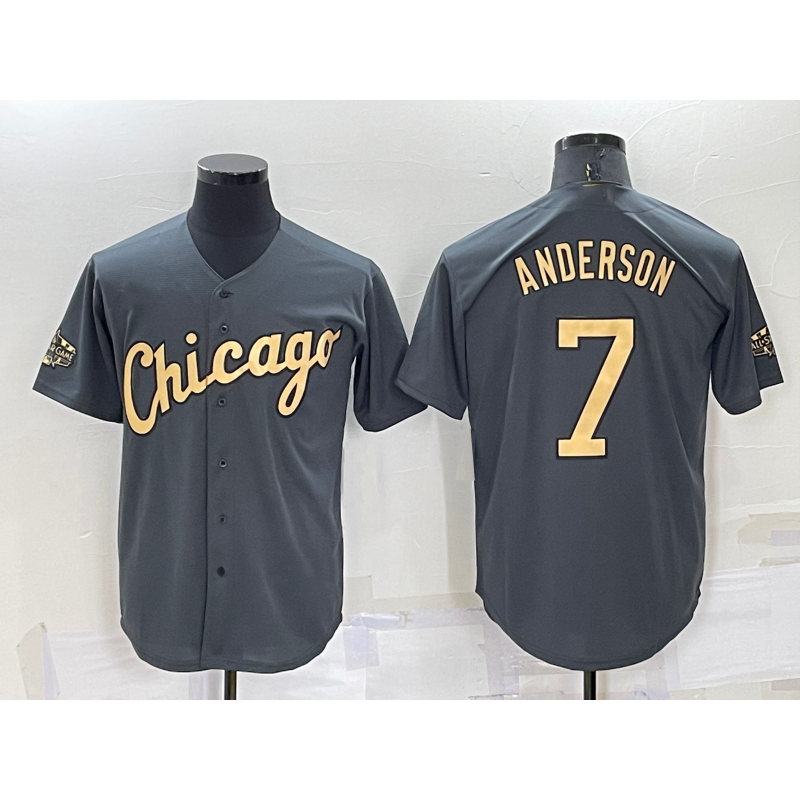 Chicago White Sox #7 Tim Anderson Grey HOLBERT 2022 All Star Stitched Cool Base Jersey