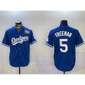 Los Angeles Dodgers #5 Freddie Freeman Blue HOLBERT 2024 World Series Cool Base Stitched Jersey