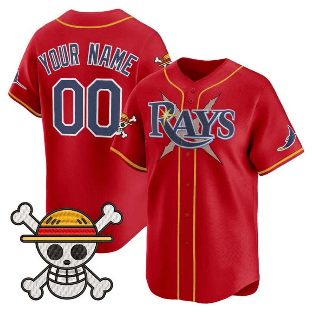 Custom Tampa Bay Rays x One Piece Red HOLBERT Vapor Premier Limited Jersey - Stitched