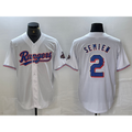 Texas Rangers #2 Marcus Semien White HOLBERT 2023 World Series Champions Cool Base Jersey