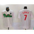 Philadelphia Phillies #7 Trea Turner White Green HOLBERT Cool Base Stitched Jersey 2