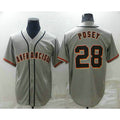 San Francisco Giants #28 Buster Posey Grey HOLBERT Stitched Cool Base Jersey