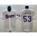 Texas Rangers #53 Adolis Garcia White HOLBERT 2023 World Series Champions Cool Base Jersey
