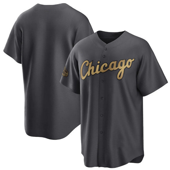Chicago White Sox Blank Charcoal HOLBERT 2022 All-Star Cool Base Stitched Jersey