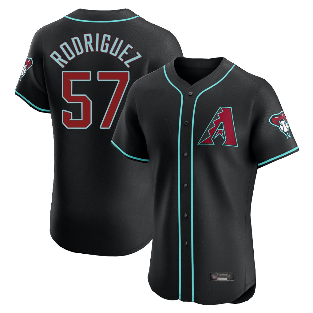 Arizona Diamondbacks #57 Eduardo Rodriguez Player Black HOLBERT Limited Elite Home Game Stitched Jerseys
