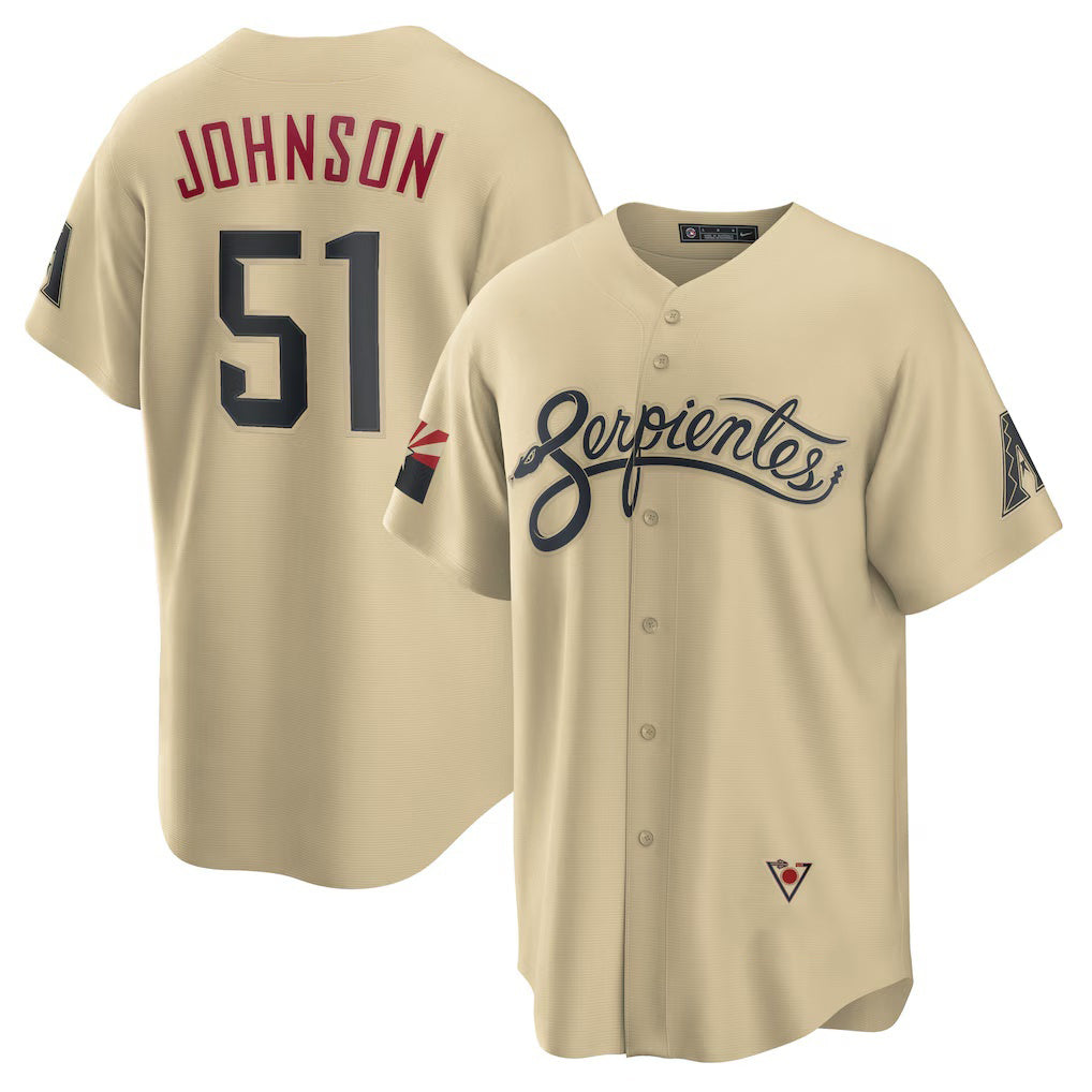 Arizona Diamondbacks #51 Randy Johnson Gold HOLBERT Sand City Connect Replica Player Jersey