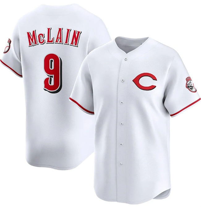 Cincinnati Reds #9 Matt McLain White HOLBERT 2025 Home Limited Stitched Jersey