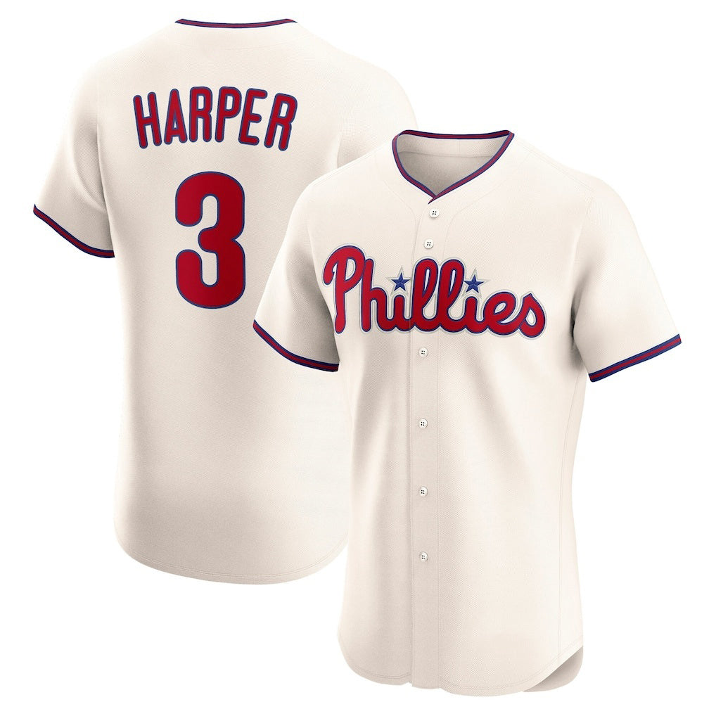 Philadelphia Phillies #3 Bryce Harper Cream HOLBERT Alternate 2 Elite Jersey