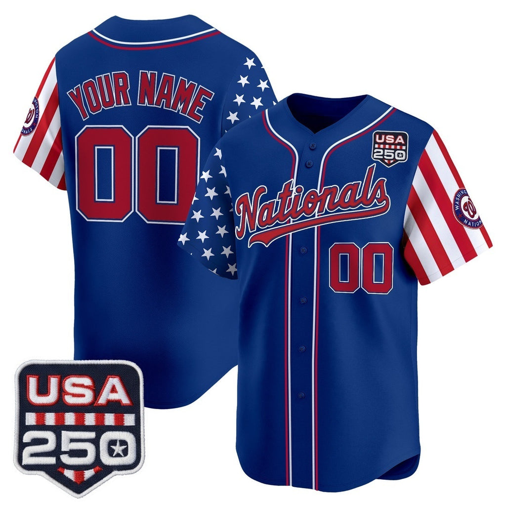 Custom Washington Nationals America 250 Edition Vapor Premier Limited Royal HOLBERT Stitched Jerseys
