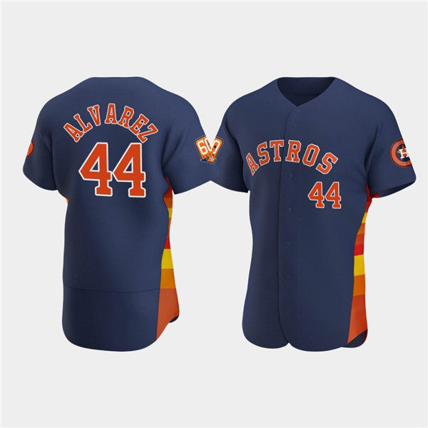Houston Astros #44 Yordan Alvarez Navy HOLBERT 60th Anniversary Flex Base Stitched Jersey
