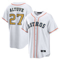 Houston Astros #27 Jose Altuve Player Gold HOLBERT Collection Game Home Stitched Jerseys