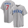Chicago Cubs #7 Dansby Swanson Gray HOLBERT Cool Base Stitched Jersey