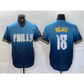 Philadelphia Phillies #18 Johan Rojas Blue HOLBERT 2024 City Connect Limited Stitched Jersey