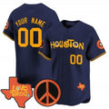 Custom Houston Astros Love Street & Peace Sign Patch Vapor Premier Limited Jersey V2 ¨C Navy HOLBERT