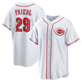 Cincinnati Reds #29 TJ Friedl White HOLBERT Home Replica Jersey