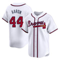 Atlanta Braves #44 Hank Aaron Player White HOLBERT Limited Home Game Stitched Jerseys