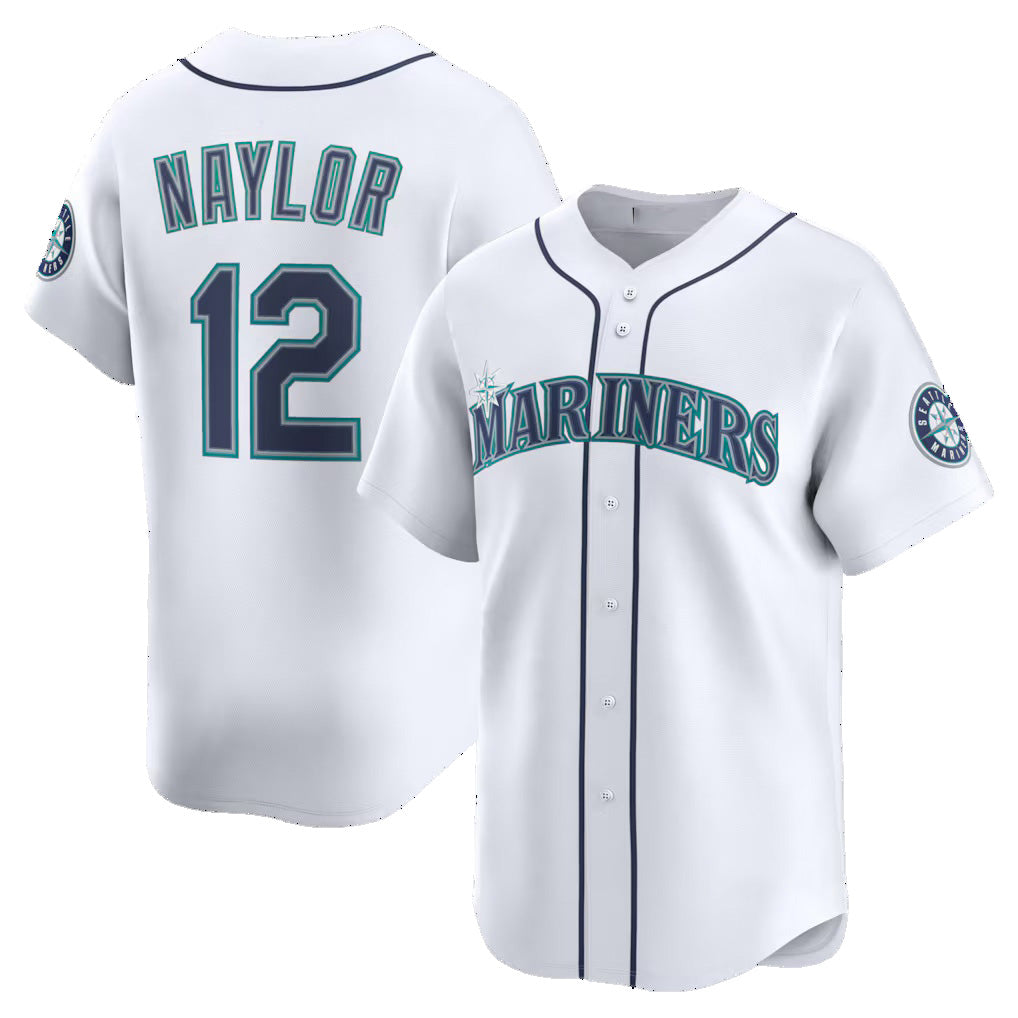Seattle Mariners #12 Josh Naylor White HOLBERT Home Limited Jersey