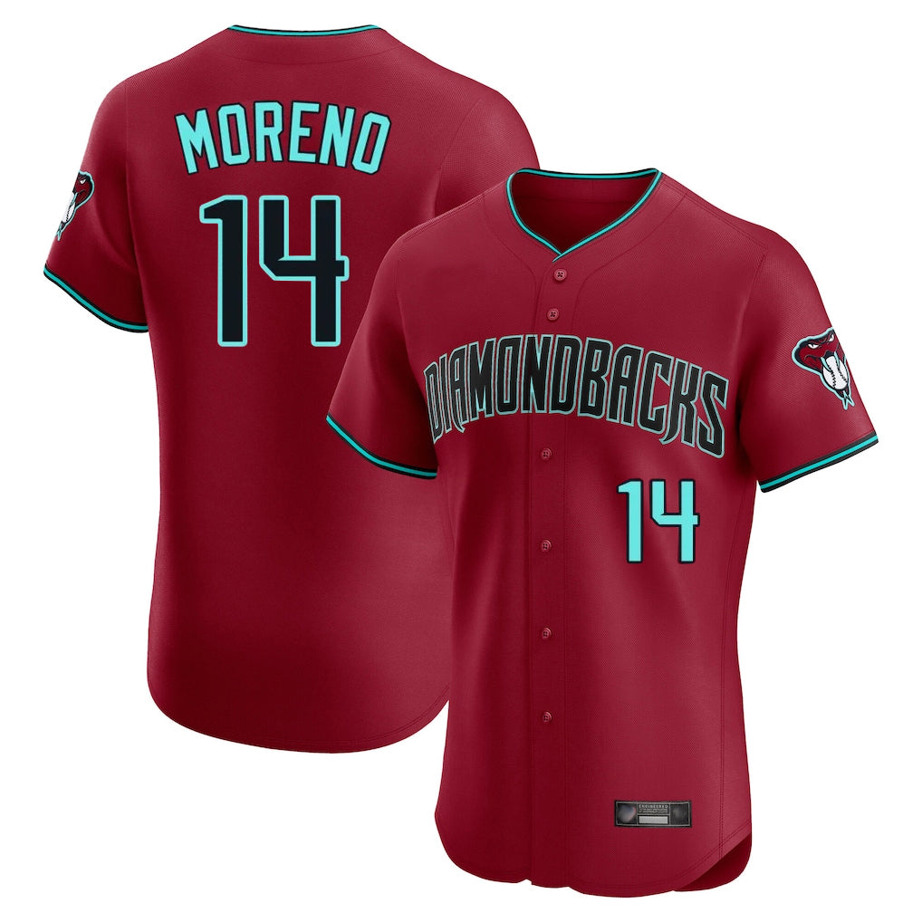 Arizona Diamondbacks #14 Gabriel Moreno Player Red HOLBERT Limited Elite Home Game Stitched Jerseys
