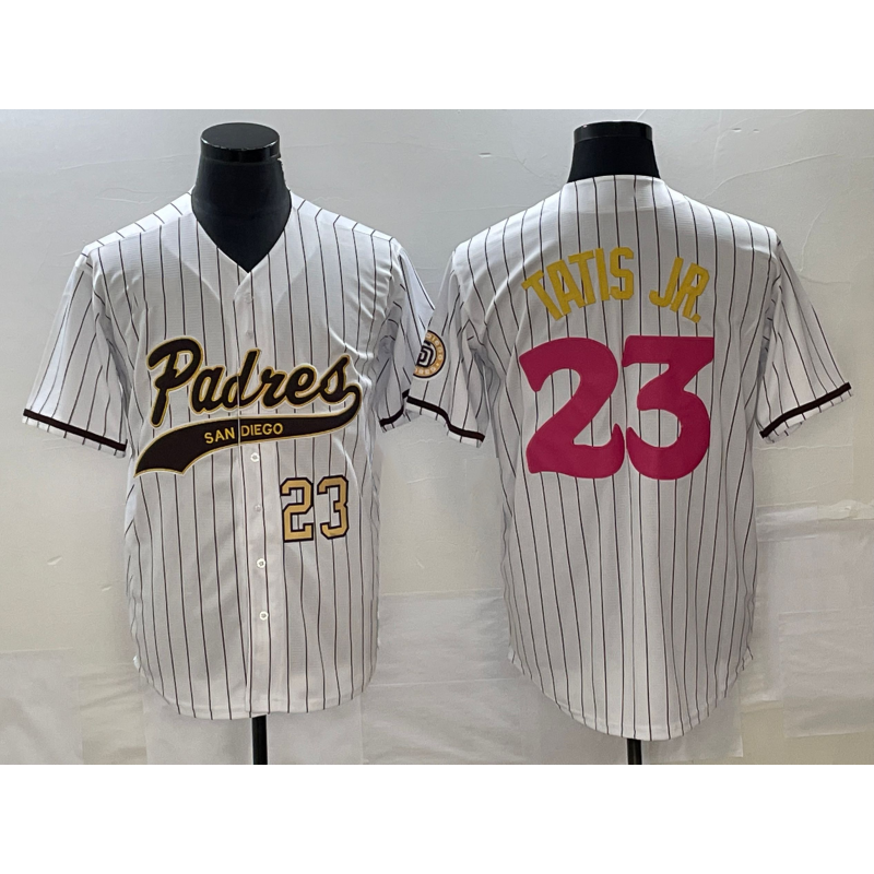 San Diego Padres #23 Fernando Tatis Jr Number White HOLBERT NEW 2023 City Connect Cool Base Stitched Jersey