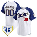 Custom Los Angeles Dodgers 2024 Jackie Robinson Patch Vapor Premier Limited Jersey ¨C White 2 HOLBERT