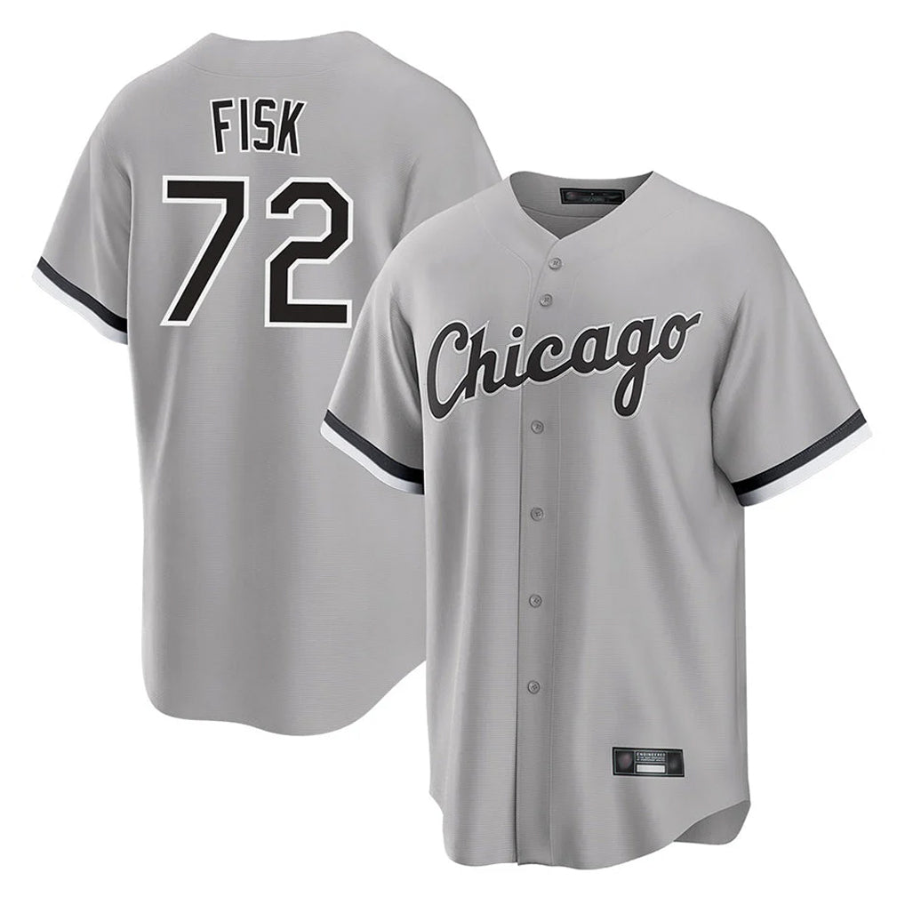 Chicago White Sox #72 Carlton Fisk Player Gray HOLBERT Home Game Stitched Jerseys
