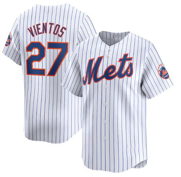 New York Mets #27 Mark Vientos White HOLBERT 2024 Home Limited Stitched Jersey