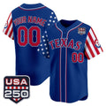 Custom Texas Rangers America 250 Edition Vapor Premier Limited Royal HOLBERT Stitched Jerseys