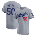 Los Angeles Dodgers #50 Mookie Betts Player Gray HOLBERT Limited Elite Home Stitched Jerseys