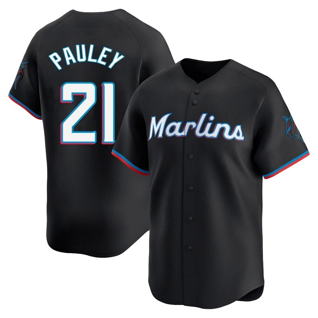 Miami Marlins #21 Graham Pauley Player Black HOLBERT Home Limited Stitched Jerseys