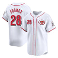 Cincinnati Reds #28 Eugenio Su¨¢rez Player White HOLBERT Home Limited Stitched Jerseys