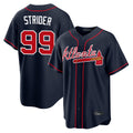 Atlanta Braves #99 Spencer Strider Player Navy HOLBERT Home Game Stitched Jerseys