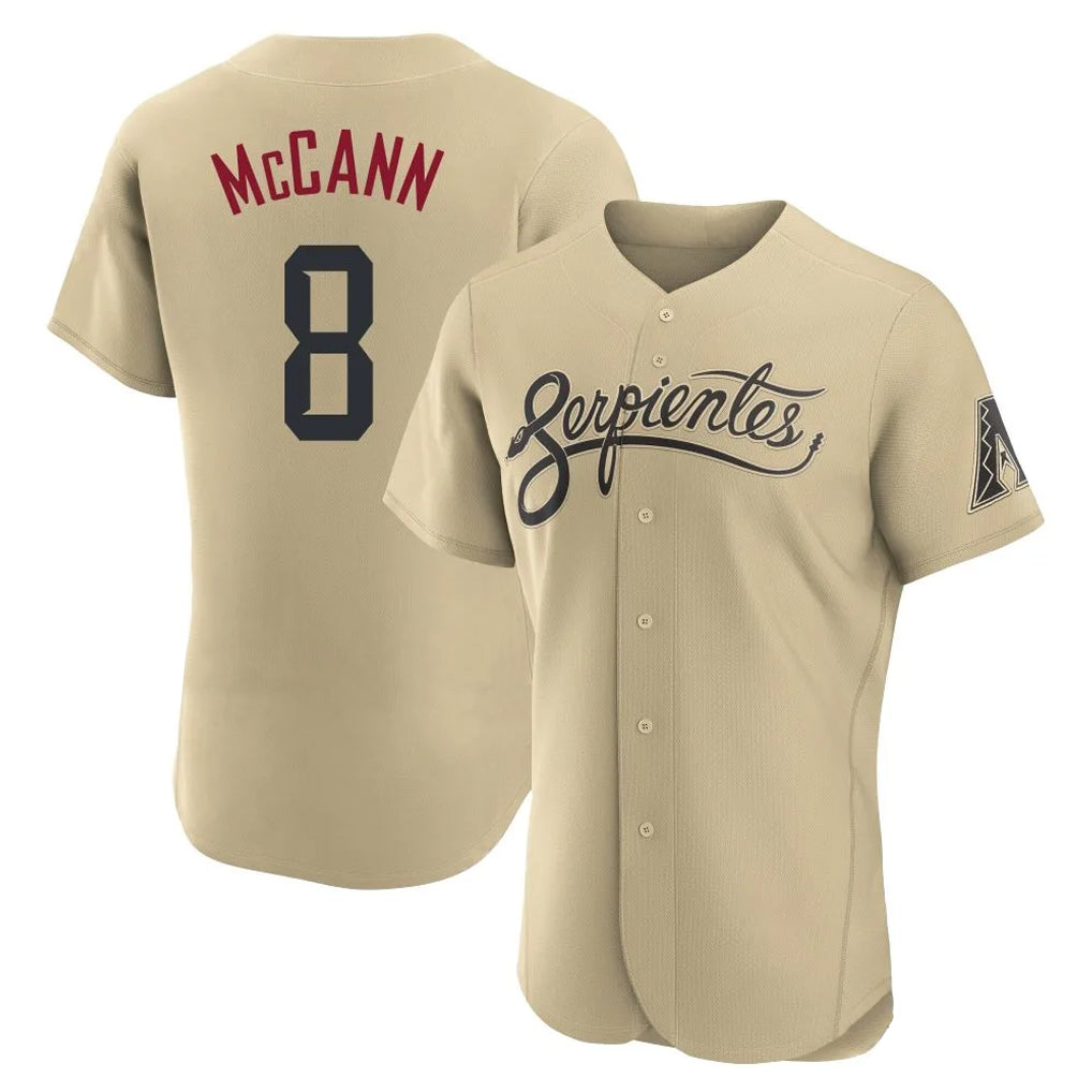 Arizona Diamondbacks #8 James McCann Player Tan HOLBERT City Connect Limited Elite Home Game Stitched Jerseys