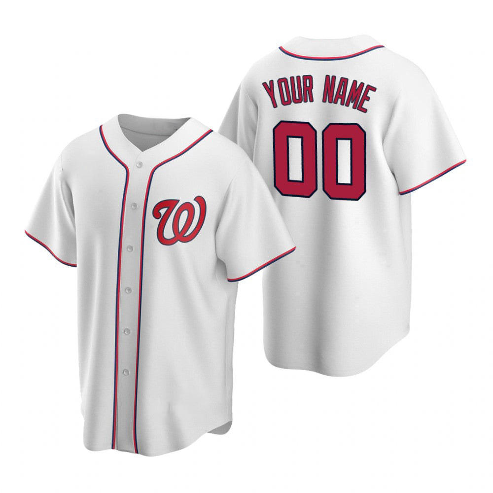 Custom Washington Nationals White HOLBERT Stitched Cool Base Home Jersey