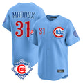 Chicago Cubs #31 Greg Maddux Player Light Blue HOLBERT 150th Anniversary Limited Home Stitched Jerseys
