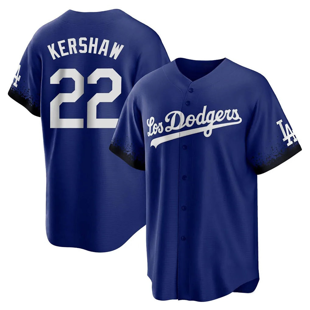 Los Angeles Dodgers #22 Clayton Kershaw Player Royal HOLBERT City Connect Home Game Stitched Jerseys